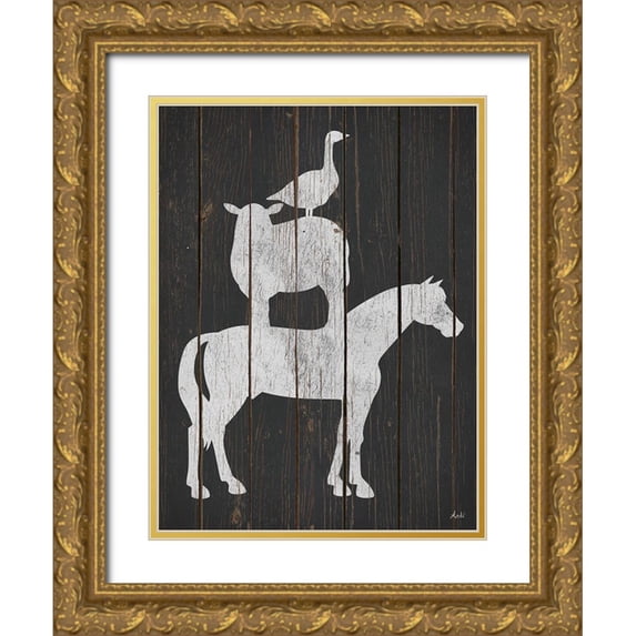 Metz, Andi 19x24 Gold Ornate Wood Framed with Double Matting Museum Art Print Titled - Country Stack