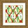 thumbnail image 1 of Metz, Andi 20x20 Gold Ornate Wood Framed with Double Matting Museum Art Print Titled - Chili Fiesta Pattern II, 1 of 4