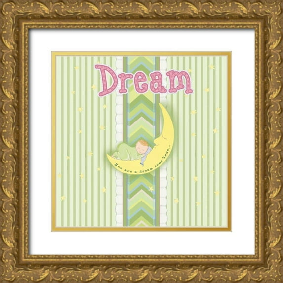 Metz, Andi 20x20 Gold Ornate Wood Framed with Double Matting Museum Art Print Titled - Sleepy Moon II