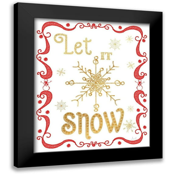 Metz, Andi 20x23 Black Modern Framed Museum Art Print Titled - Gold and Red Christmas I
