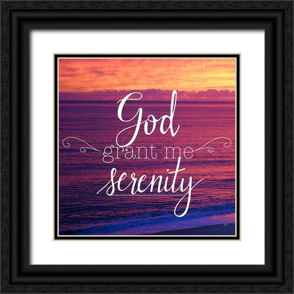 Metz, Andi 26x26 Black Ornate Wood Framed with Double Matting Museum Art Print Titled - God Grant Me Serenity