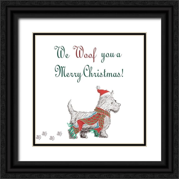 Metz, Andi 26x26 Black Ornate Wood Framed with Double Matting Museum Art Print Titled - Woof Holiday Pack II