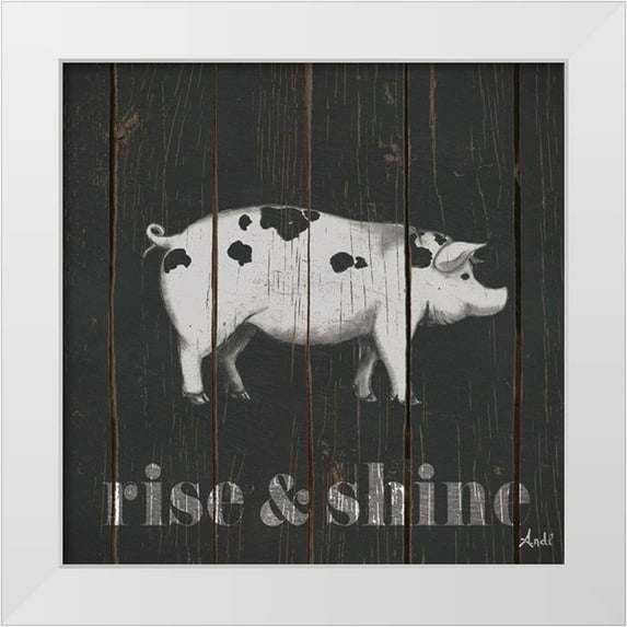Metz, Andi 26x26 White Modern Wood Framed Museum Art Print Titled - Wood Farm II