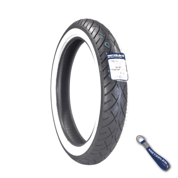 Metzeler ME 888 Marathon Ultra White Wall 100/90-19 Front Tire with Keychain