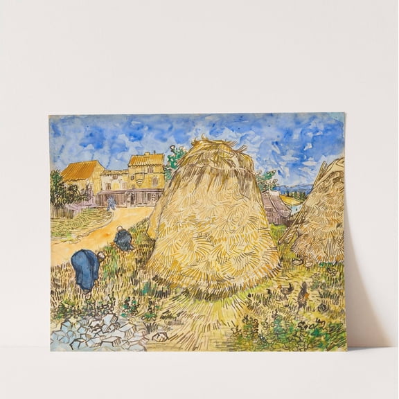 Meules de blé - Vincent Van Gogh Artwork - livingroom bedroom office dining room - 8.5x11 - High Quality Wall Art Poster Print Decor - UNFRAMED