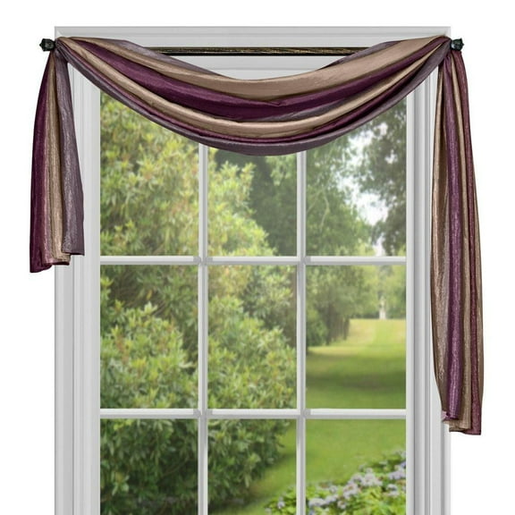 Meuse Window Curtain Scarf 50x144 - Aubergine