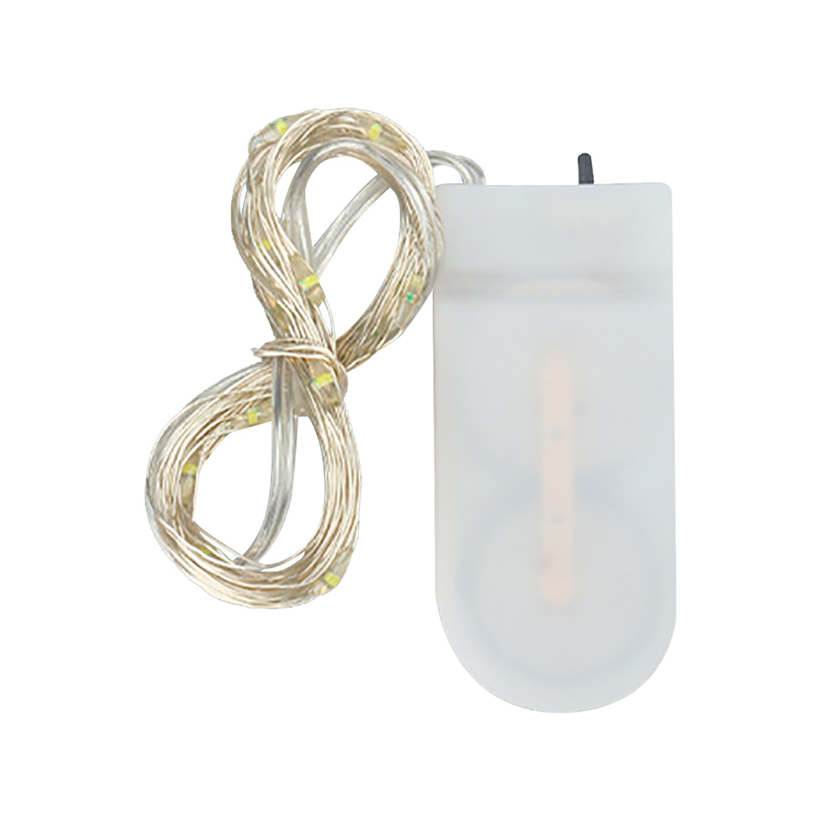 Meuva 1M 10LED Button Cell Battery Powered Silver Copper Wire Mini String Lights C9 Clear