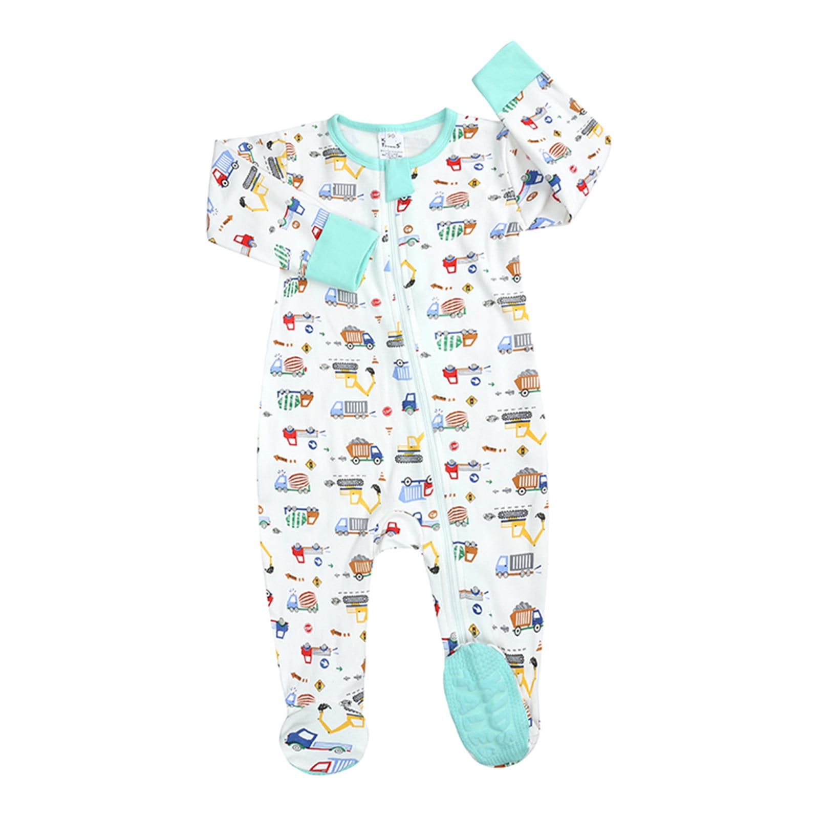 Meuva Baby Boys Girls Cartoon Romper Zip Front NonSlip Footed Sleeper