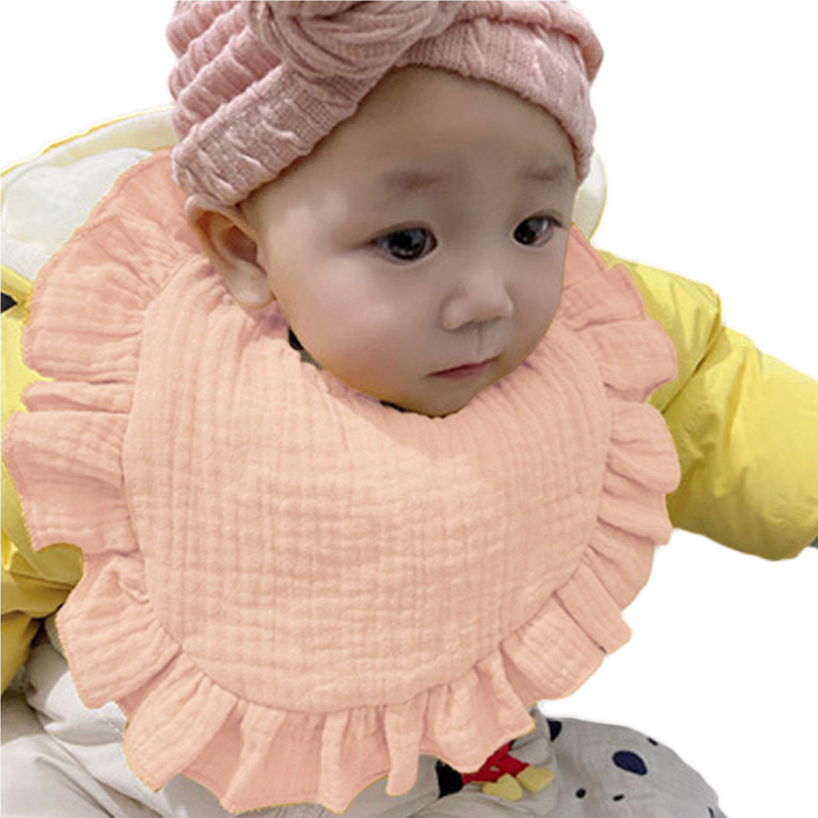 Meuva Babys Boys Girls Towel Ruffle Cotton Lace Cute Bag Bibs Burp