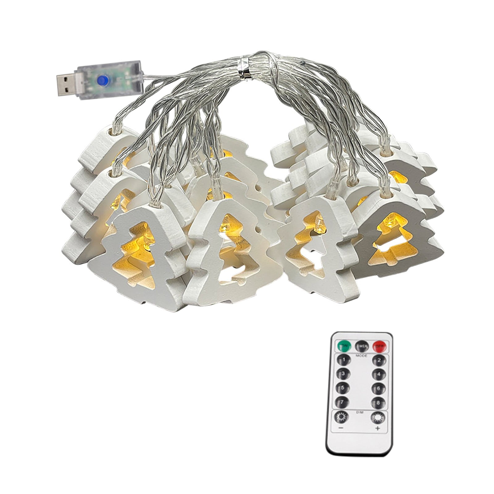 Meuva Small Light String Christmas String Lights LED Wooden Christmas