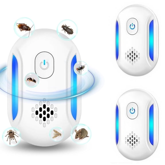 Meuvax 2 Pack Ultra Sound Pest Control Device, 2025 New Pest Control Plug in Indoor for Mouse Rodent Bugs Ants Roach Spider