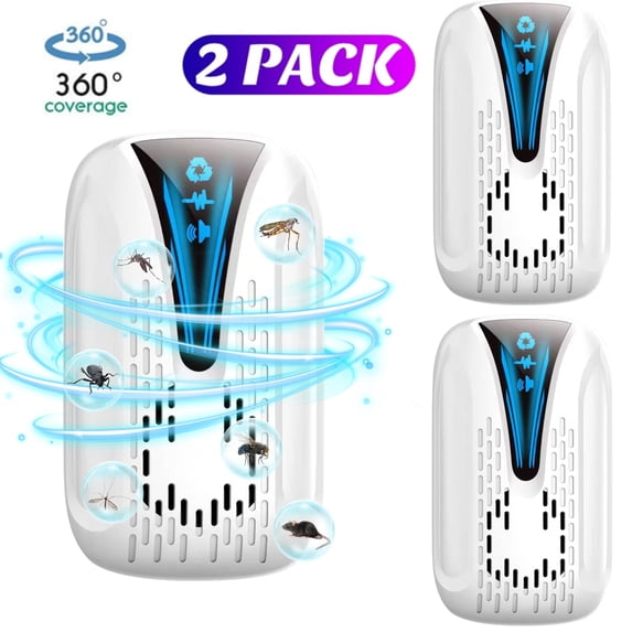 Meuvax Electronic Pest Control Plug in for Mice Bug Mosquito Rodent Mouse Roach Insects, Mouse Deterent for House, Kitchen, Office, 2 Pack