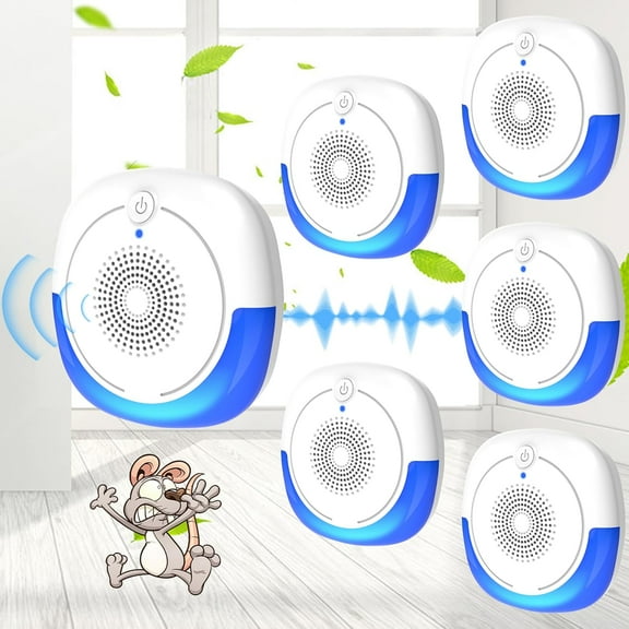 Meuvax Ultrasonic Mouse Repelent Indoor, 6 Pack Pest Control Plug in Indoor for Mice, Roaches, Bugs, Rodents, Rats, Indoor Use for House, Kitchen, Garage, Warehouse, Office