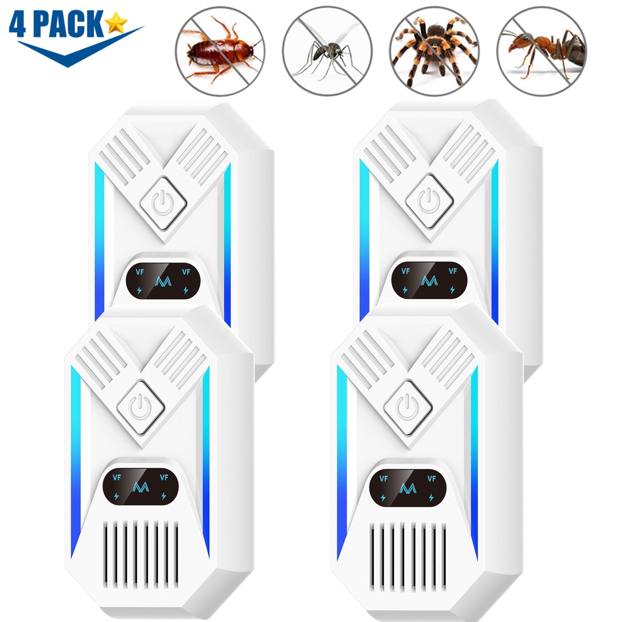 Meuvax Ultrasonic Pest Repeler Plug in, 4 Packs Electronic Pest Control ...