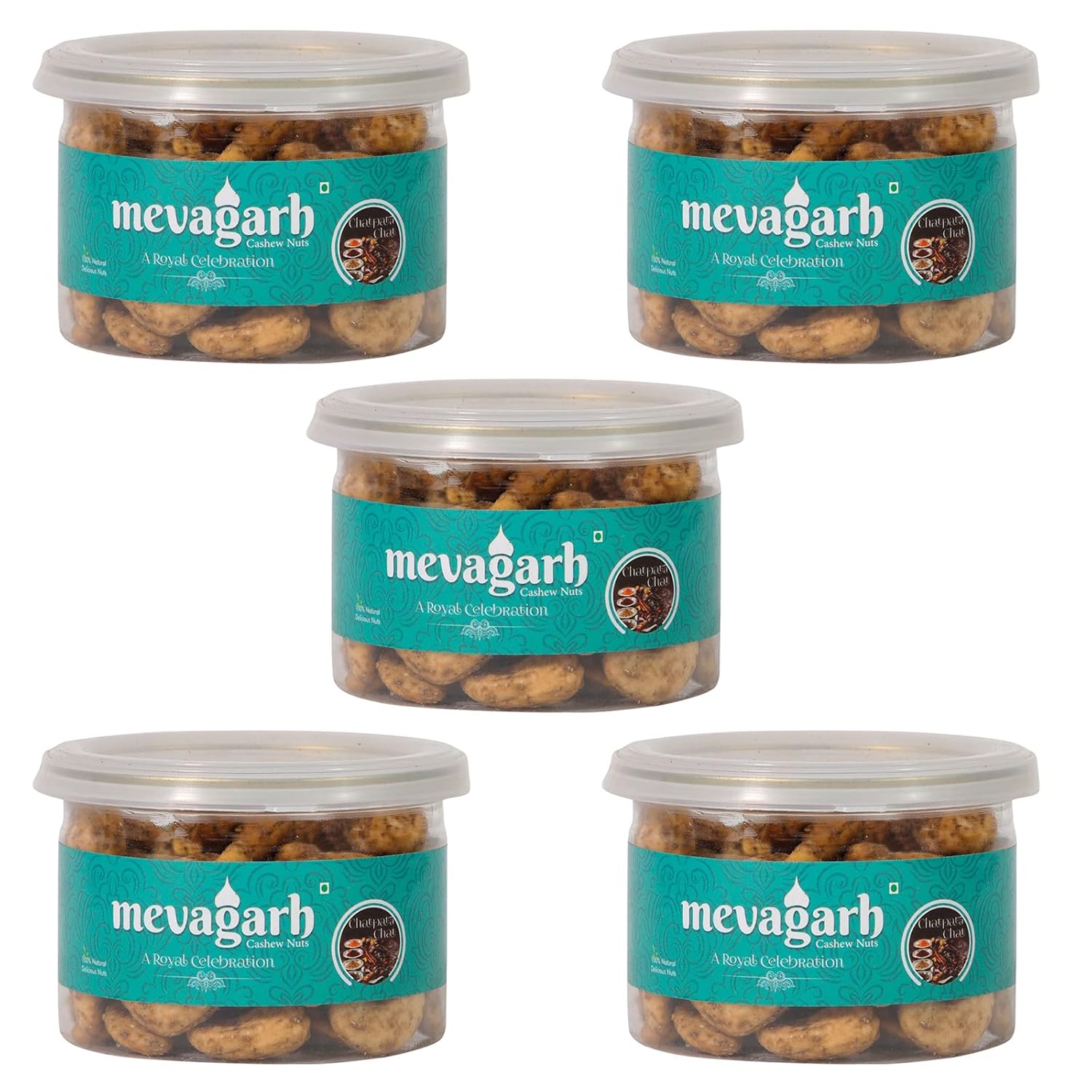 Mevagarh Chatpata Chat Cashews (100g X5) Zero Cholesterol, High
