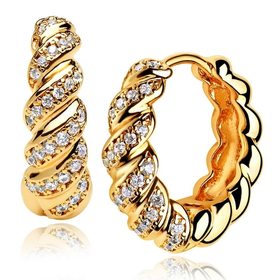 MEVECCO 14K Gold Plated Cute Tiny Drop Ball Huggie Hoop Earrings for Women Jewelry Gift