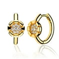 thumbnail image 1 of MEVECCO 14K Gold Plated Dainty Minimalist Diamond Huggie Hoop Earring for Women Jewelry Gift, 1 of 6