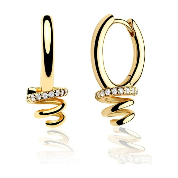 MEVECCO Spiral Earrings 14k Gold Plated Exquisite Simplicity Jewelry Gift for Women