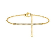 GDCOIN MEVECCO 14k Gold Plated Dainty Simple Length Diamond Bracelet Jewelry for Women and Men