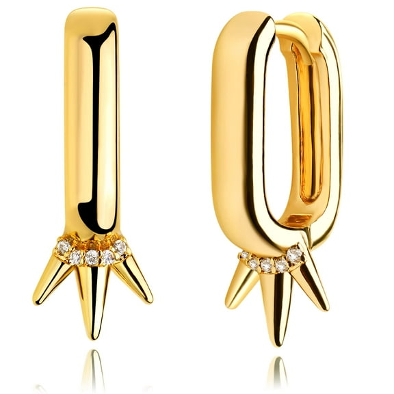 MEVECCO 14K Gold Plated Dainty Cubic Zirconia Huggie Hoop Earrings Jewelry Gift for Women