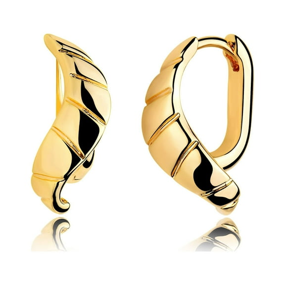 MEVECCO 14K Gold Plated Dainty Cubic Zirconia Huggie Hoop Earrings Jewelry Gift for Women