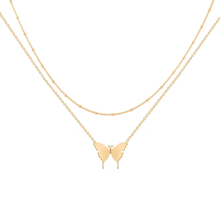 MEVECCO 14K Gold Plated Dainty Cute Handmade Layered Choker