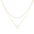thumbnail image 1 of Mevecco 18K Gold Plated Dainty Karma Round Disc Charm Beaded Chain Choker Necklace for Women Gift, 1 of 7