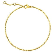 Mevecco 18k Gold Vacuum Plated Dainty Laser Cut Flat Ball Chain Choker Bracelet for Women