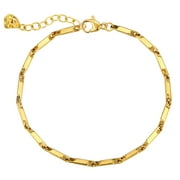 GDCOIN MEVECCO 18k Vacuum Gold Plated Dainty Handmade Bracelet for Women and Men