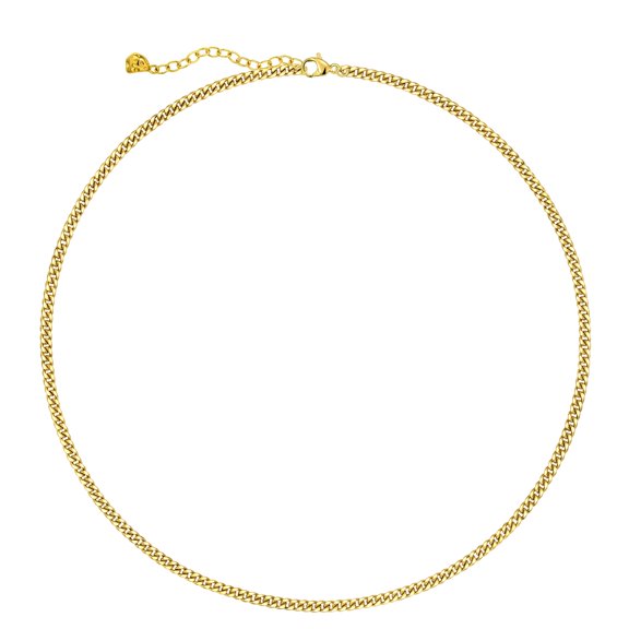 Mevecco 18k Gold Vacuum Plated Dainty Laser Cut Flat Ball Chain Choker Necklace for Women