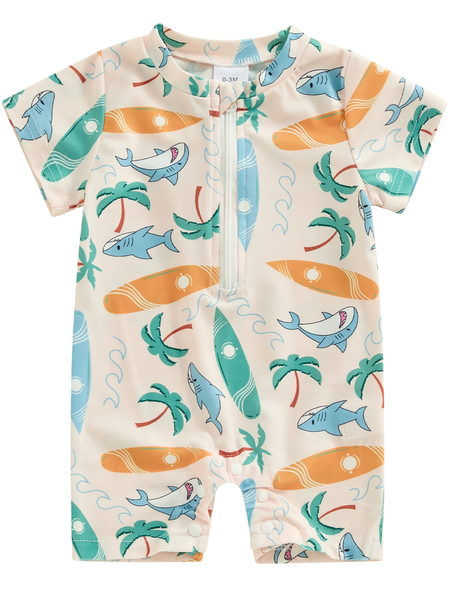 Mevireiy Baby Boy Rash Guard Swimsuit Sun Protection One Piece Zipper