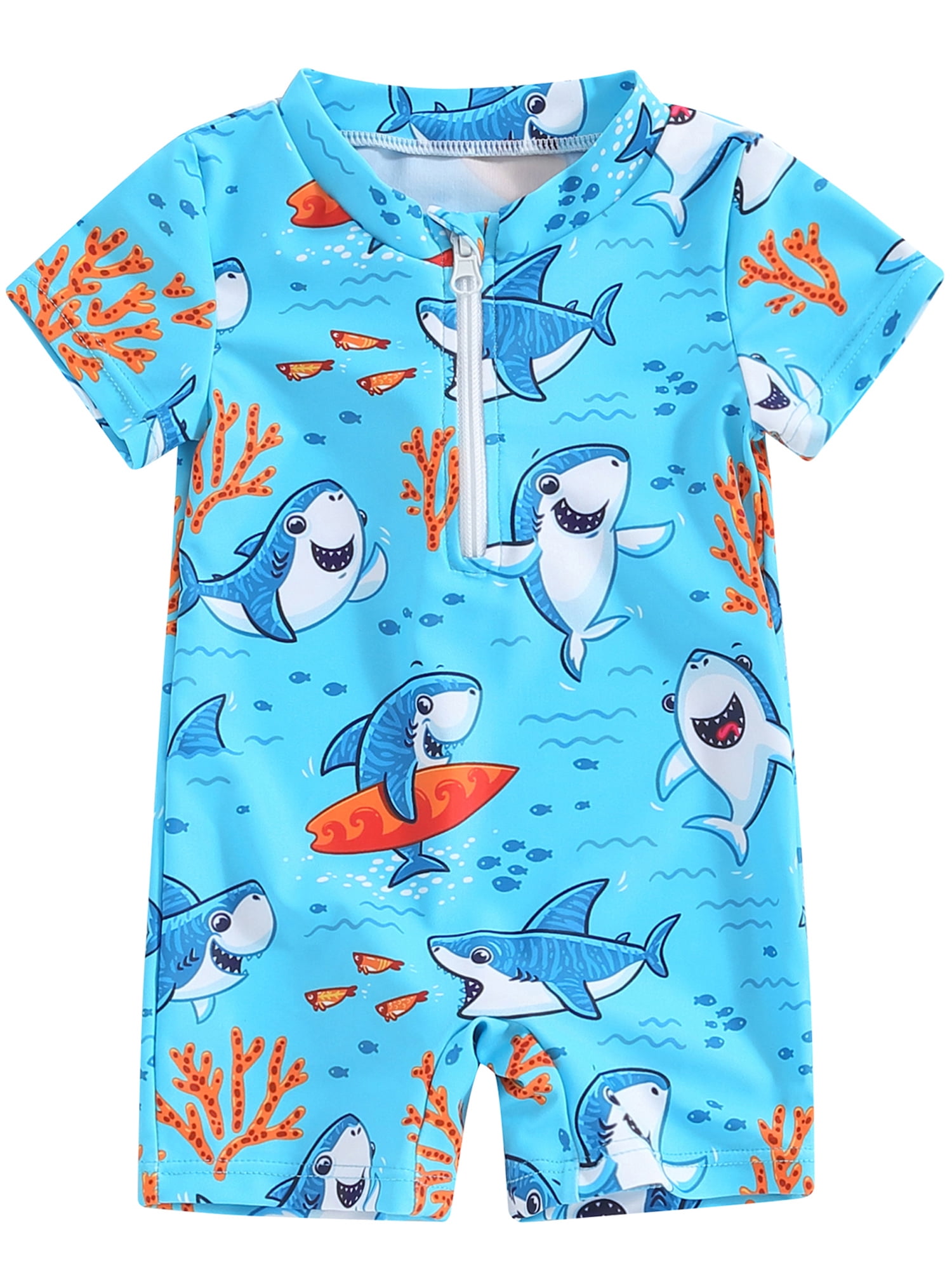 Mevireiy Baby Boy Rash Guard Swimsuit Sun Protection One Piece Zipper