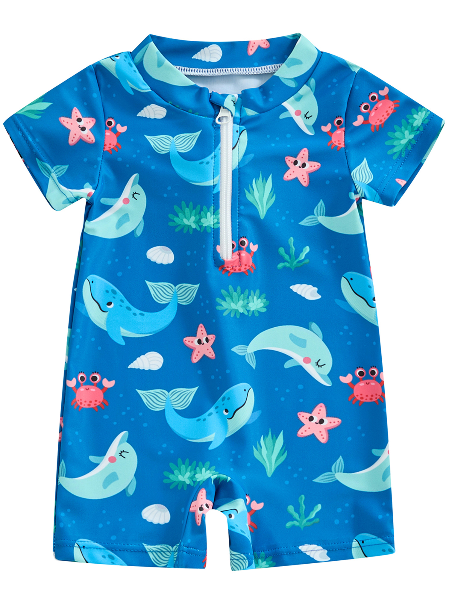 Mevireiy Baby Boy Rash Guard Swimsuit Sun Protection One Piece Zipper