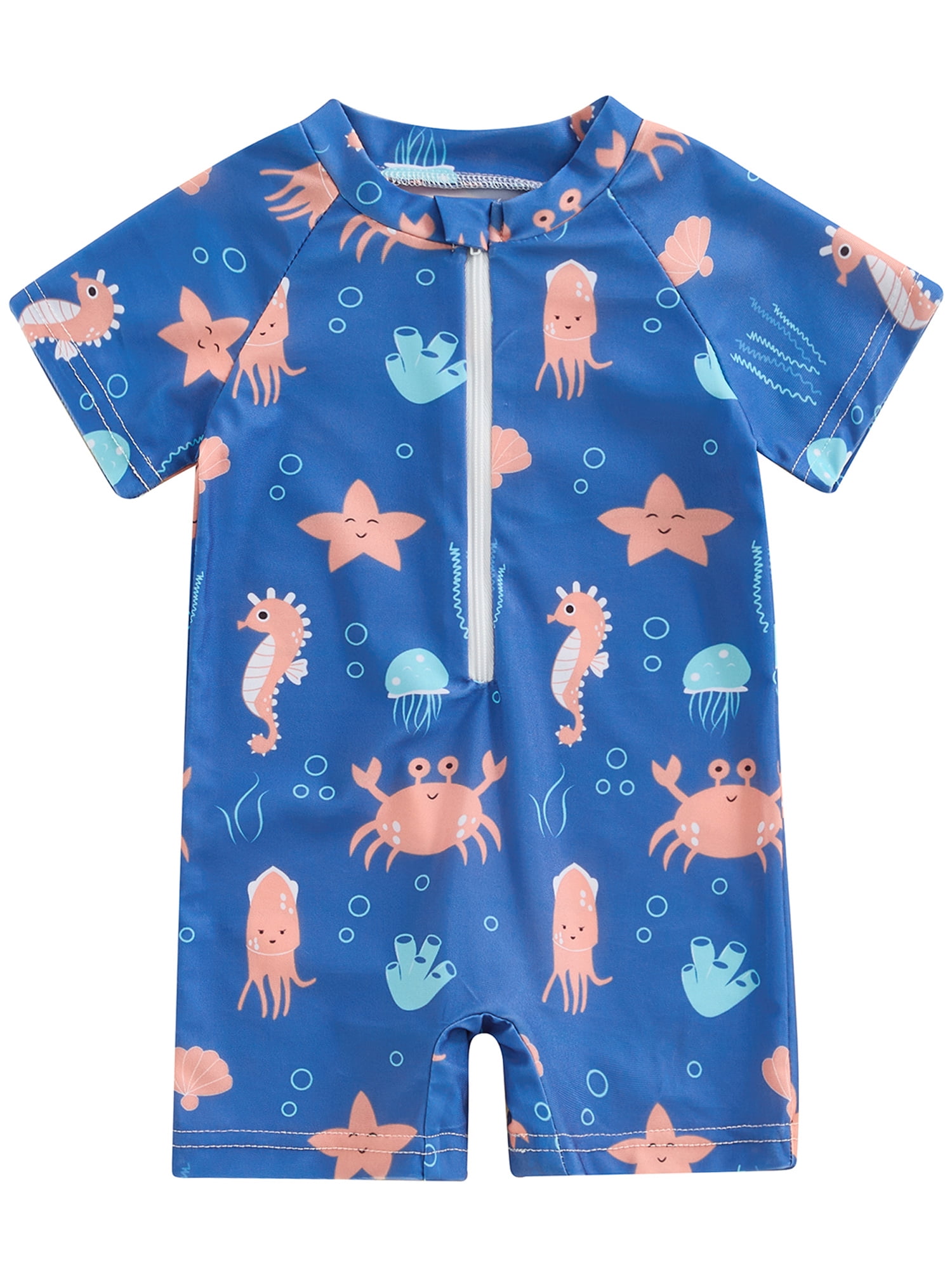 Mevireiy Baby Boy Rash Guard Swimsuit Sun Protection One Piece Zipper