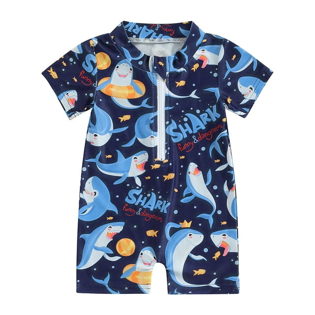 Mevireiy Baby Boy Rash Guard Swimsuit Sun Protection One Piece Zipper