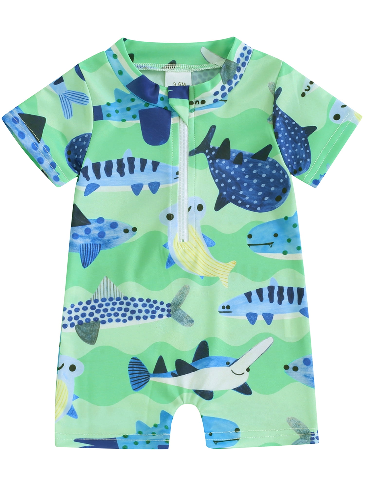 Mevireiy Baby Boy Rash Guard Swimsuit Sun Protection One Piece Zipper