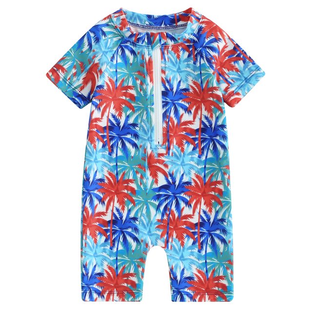 Mevireiy Baby Boy Rash Guard Swimsuit Sun Protection One Piece Zipper