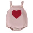 thumbnail image 1 of Mevireiy Baby Boys Girls Corduroy Romper Sleeveless Jumpsuit Valentine Overalls Outfit, Pink, 0-3 Months, 1 of 6