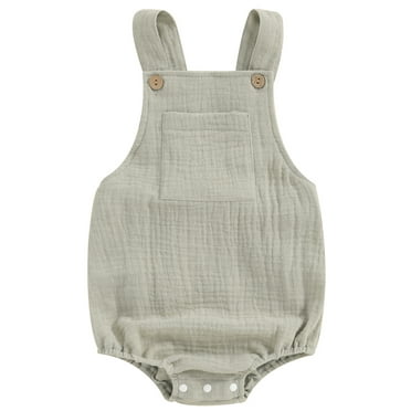 Mevireiy Baby Girl Boy Halter Romper Solid Color Sleeveless Backless Bodysuit Outfits,Brown,0-3 Months