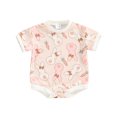 thumbnail image 1 of Mevireiy Baby Girl Easter Summer Romper Bunny Print Short Sleeve Onesie Bodysuit Outfits,Pink,0-3 Months, 1 of 6