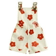 thumbnail image 1 of Mevireiy Baby Girls Button Denim Shortalls Romper Suspender Overalls Shorts Backless Jumpsuit, 1 of 7