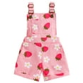 thumbnail image 1 of Mevireiy Baby Girls Button Denim Shortalls Romper Suspender Overalls Shorts Backless Jumpsuit, 1 of 7
