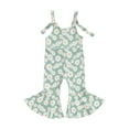 thumbnail image 1 of Mevireiy Baby Girls Daisy Floral Jumpsuit Sleeveless Halter Bell Bottom Overalls Pants, Green, 12-18 Months, 1 of 7