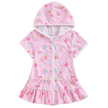 Mevireiy Baby Girls Swimsuit Coverup Beach Dress Bathing Suit Poncho Rash Guard Swimwear