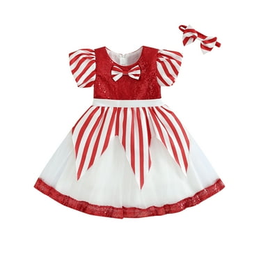 Mevireiy Little Girl Sequins Dress Princess Tulle Bowknot Party Wedding Formal Dresses, Red, 4-5 Years