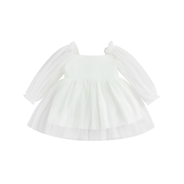 Adorable Long Sleeve Tulle Dress For Girls - Perfect For School, Birthdays & Special Occasions (Ages 2-12)