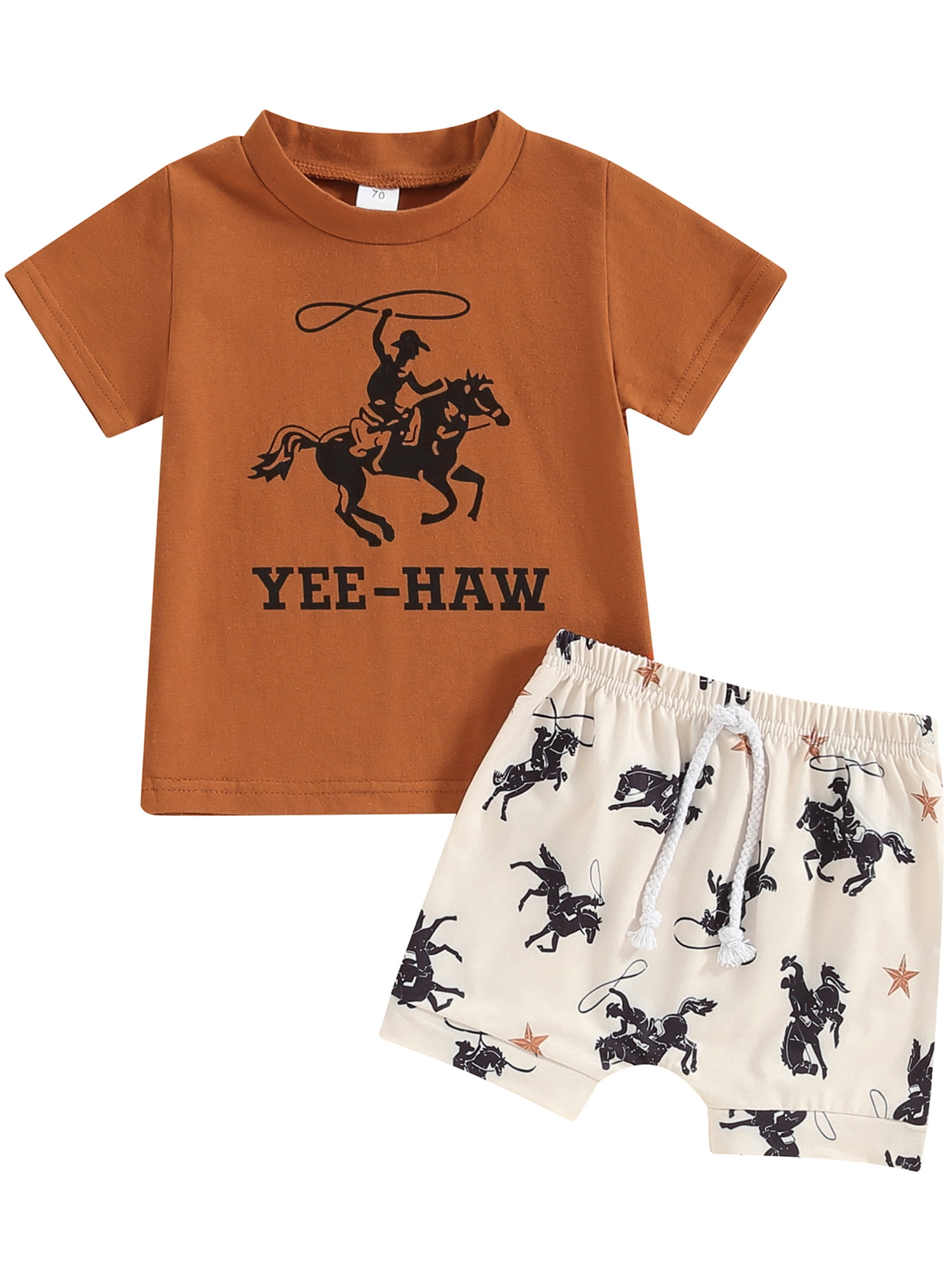 Mevireiy Western Baby Boy Cowboy Hat Boot Print Shorts Outfits Short ...