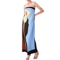 thumbnail image 1 of Mevireiy Women Strapless Tube Dress Abstract Printed Flowy Off Shoulder Y2K Beach Bandeau Dresses, 1 of 7