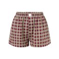 thumbnail image 1 of Mevireiy Y2K Plaid Shorts for Women Elastic Waist Gingham Boxer Pajama Micro Bottoms Sleep Lounge Shorts, Beige, M, 1 of 7