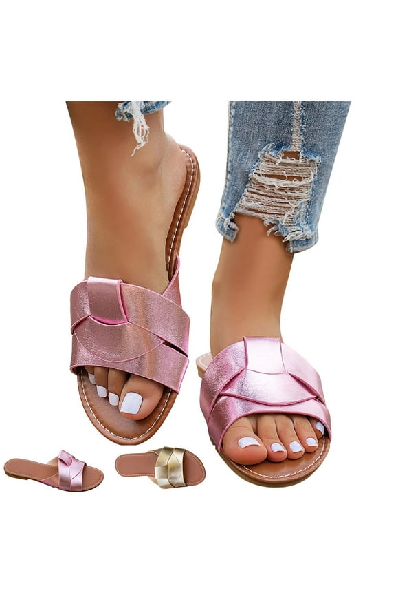Women Flat Sandals Open Toe Outdoor Slippers Beach Women's Shoes 5.5